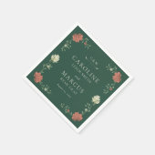 ヴィンテージアールヌーボー結婚フローラ スタンダードカクテルナプキン (角)