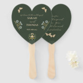 ヴィンテージアールヌーボー結婚フローラ ハンドファン (正面&裏面)