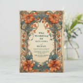 ヴィンテージアールヌーボー結婚フローラ 招待状 (スタンド正面)