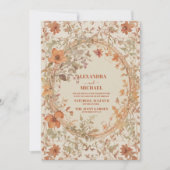 ヴィンテージアールヌーボー結婚フローラ 招待状 (正面)