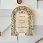 ヴィンテージアールヌーボー結婚フローラ 招待状