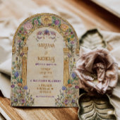 ヴィンテージアールヌーボー結婚フローラ 招待状