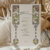 ヴィンテージアールヌーボー結婚式招待状フォイルアクセント 箔招待状