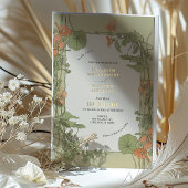 ヴィンテージアールヌーボー結婚式招待状金箔 箔招待状