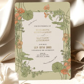 ヴィンテージアールヌーボー結婚式招待状金箔 箔招待状