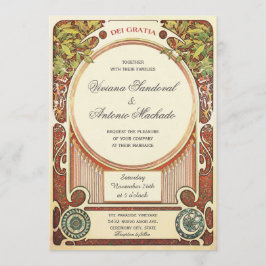 ヴィンテージアールヌーボー結婚式招待状1 招待状