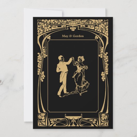 ヴィンテージアールヌーボー結婚式招待状2 招待状 (正面)