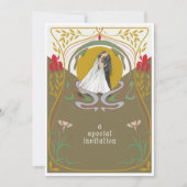 ヴィンテージアールヌーボー結婚式招待状 招待状 (正面)
