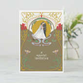 ヴィンテージアールヌーボー結婚式招待状 招待状 (スタンド正面)