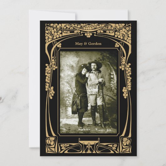 ヴィンテージアールヌーボー結婚式招待状 招待状 (正面)