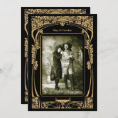 ヴィンテージアールヌーボー結婚式招待状 招待状 (正面/裏面)