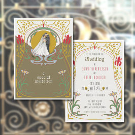 ヴィンテージアールヌーボー結婚式招待状 招待状