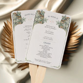 ヴィンテージアールヌーボー結婚式 プログラムカード ハンドファン