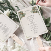 ヴィンテージアールヌーボー結婚式 プログラムカード ハンドファン