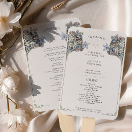 ヴィンテージアールヌーボー結婚式 プログラムカード ハンドファン