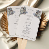 ヴィンテージアールヌーボー結婚式 プログラムカード ハンドファン