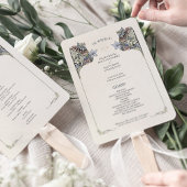 ヴィンテージアールヌーボー結婚式 プログラムカード ハンドファン