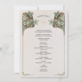 ヴィンテージアールヌーボー結婚式 プログラムカード 招待状 (裏面)