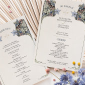 ヴィンテージアールヌーボー結婚式 プログラムカード 招待状