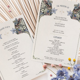 ヴィンテージアールヌーボー結婚式 プログラムカード 招待状