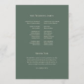 ヴィンテージアールヌーボー結婚式 プログラム (裏面)