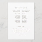 ヴィンテージアールヌーボー結婚式 プログラム (裏面)