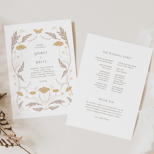 ヴィンテージアールヌーボー結婚式 プログラム