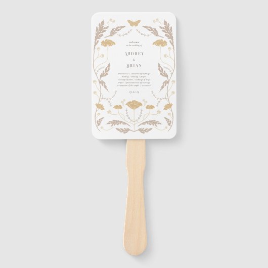 ヴィンテージアールヌーボー結婚式 プログラム ハンドファン (正面)