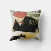 ヴィンテージアールヌーボー絵画、ペット・キャット クッション (裏面)