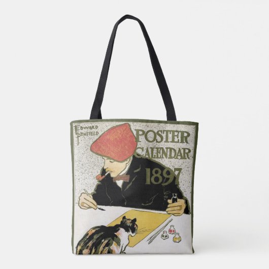 ヴィンテージアールヌーボー絵画、ペット・キャット トートバッグ (裏面)