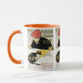 ヴィンテージアールヌーボー絵画、ペット・キャット マグカップ (左)