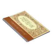 ヴィンテージアールヌーボー縁どフローラ引用文名 ノートブック (右側)