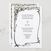 ヴィンテージアールヌーボー縁どフローラ 招待状 (正面/裏面)