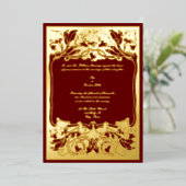 ヴィンテージアールヌーボー縁どフ結婚ァー 箔招待状 (立ち正面)