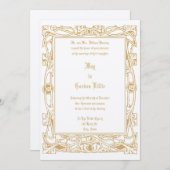 ヴィンテージアールヌーボー縁ど葉結婚病 招待状 (正面/裏面)