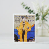 ヴィンテージアールヌーボー自動車カレンダー1906 ポストカード (スタンド正面)