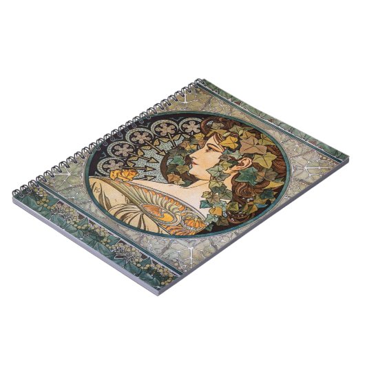 ヴィンテージアールヌーボー自然女神バイミュシャ ノートブック (左側)