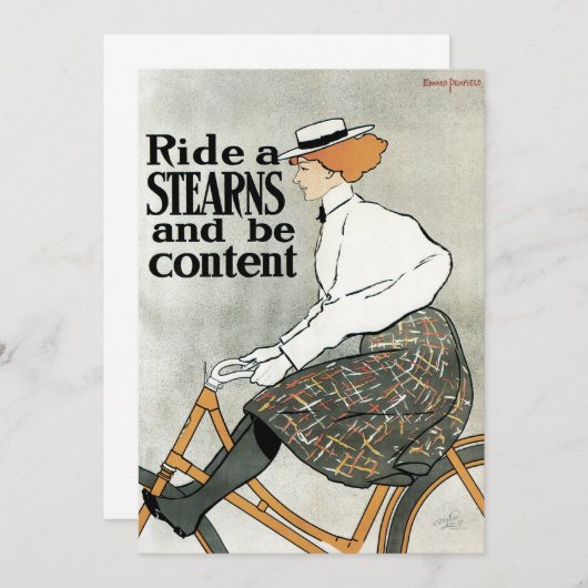 ヴィンテージアールヌーボー自転車に乗る (正面/裏面)