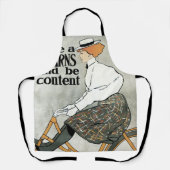 ヴィンテージアールヌーボー自転車に乗る エプロン (正面)