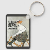 ヴィンテージアールヌーボー自転車に乗る キーホルダー (裏面)