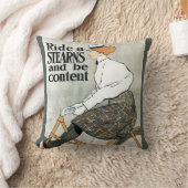 ヴィンテージアールヌーボー自転車に乗る クッション (ブランケット)