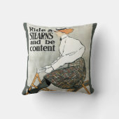 ヴィンテージアールヌーボー自転車に乗る クッション (裏面)