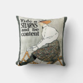 ヴィンテージアールヌーボー自転車に乗る クッション (正面)