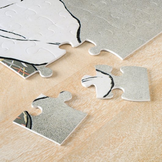 ヴィンテージアールヌーボー自転車に乗る ジグソーパズル (側面)