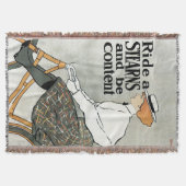 ヴィンテージアールヌーボー自転車に乗る スローブランケット (正面)