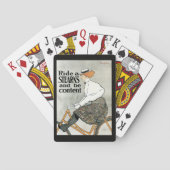 ヴィンテージアールヌーボー自転車に乗る トランプ (裏面)