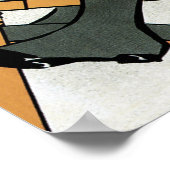 ヴィンテージアールヌーボー自転車に乗る ポスター (角)