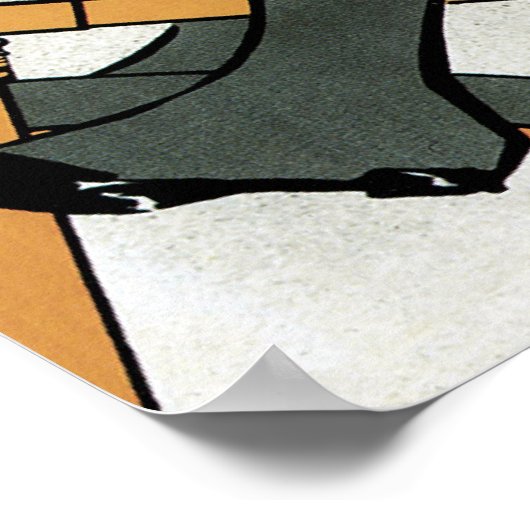 ヴィンテージアールヌーボー自転車に乗る ポスター (角)