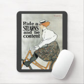 ヴィンテージアールヌーボー自転車に乗る マウスパッド (マウス)