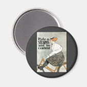 ヴィンテージアールヌーボー自転車に乗る マグネット (正面/裏面)